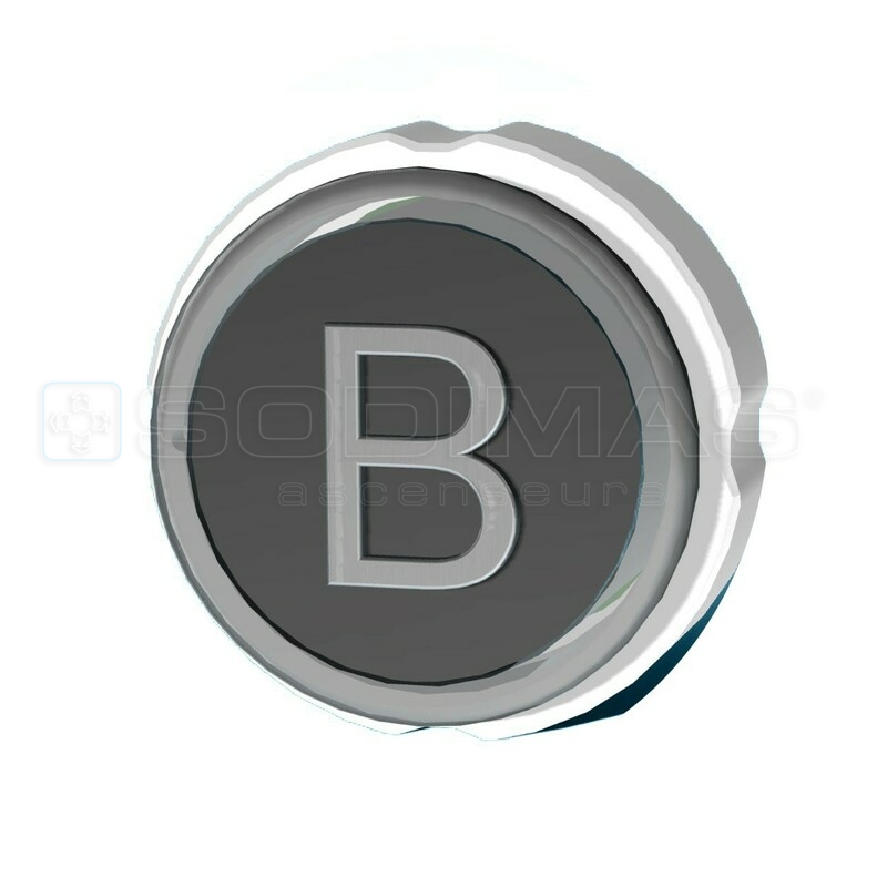 Bouton Cyntra ""B"" noir miroir