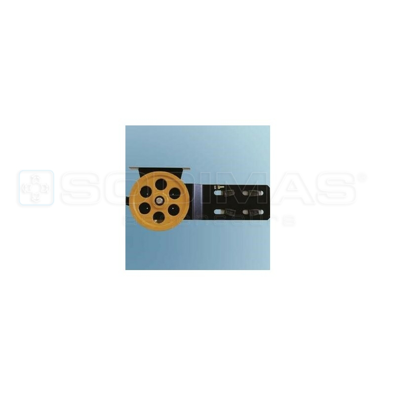 Poulie de renvoi cuvette fixée au guide pour tendeur linéaire Ø 300 mm H 320 mm