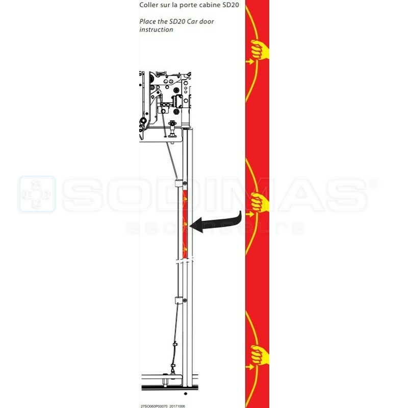 Etiquette porte cabine SD20