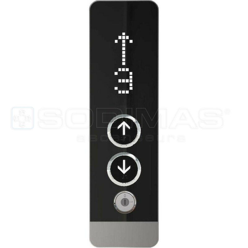Boite palière Black Pad-V2- 2 boutons duplex + 1 contact a clé + afficheur