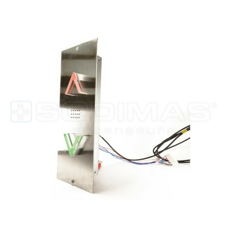 Plastron encastré inox flèches 3D + gong - vertical - 140x400-BFG221