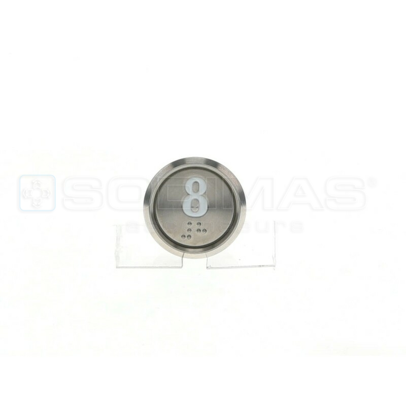 Bouton Cyntra 8 IP54 lumineux bleu 1 contact 1 connecteur