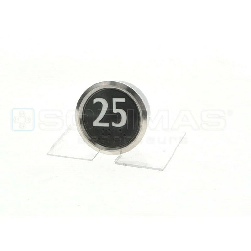 Bouton IP65 V2 noir brossé 25