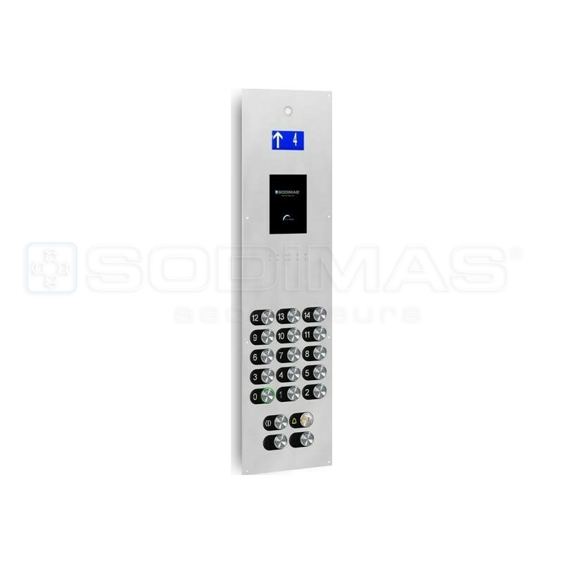 Plastron inox brossé 30/10 avec angles arrondis - montage à encastrer en façade avec visserie anti-vandale fournie (plastron Evolya/Démon)