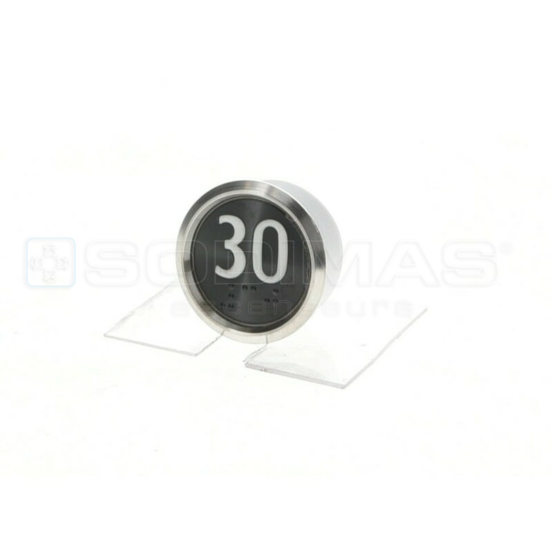 Bouton IP65 V2 noir brossé 30