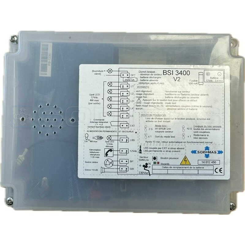 Blocs alimentation secours multifonctions BSI 3400 V2 pour spot led avec sirène 110 db