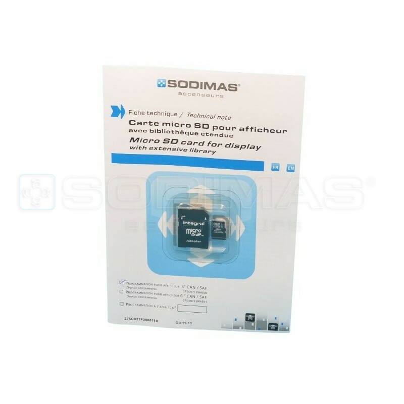 Kit carte SD 4 Go pré-programmé pour afficheurs 4 pouces bleus + notice