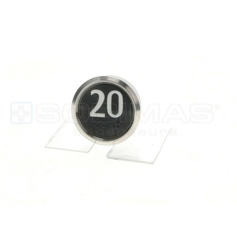 Bouton IP65 V2 noir brossé 20