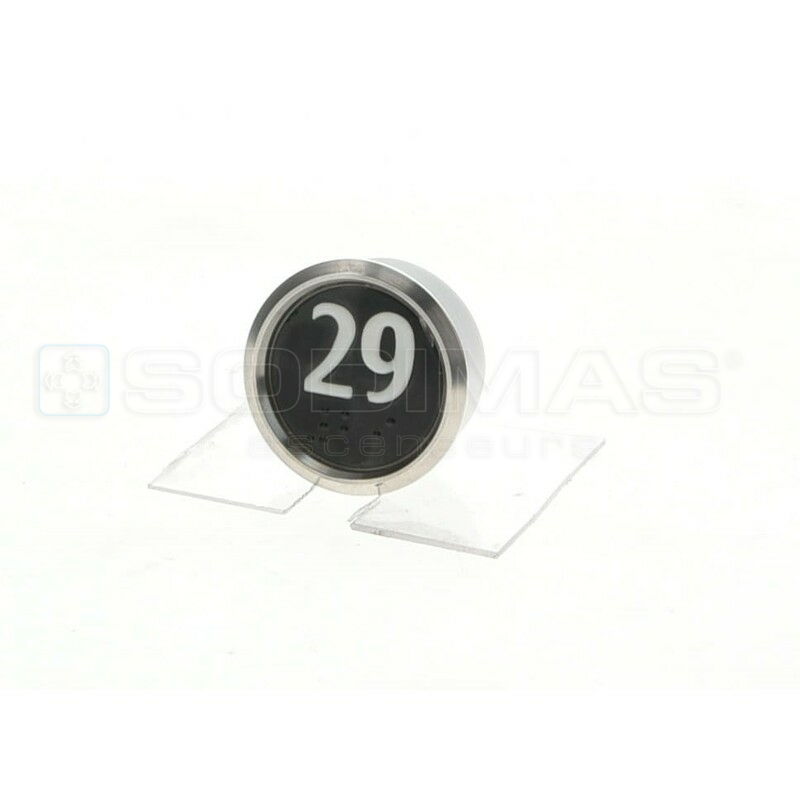 Bouton IP65 V2 noir brossé 29