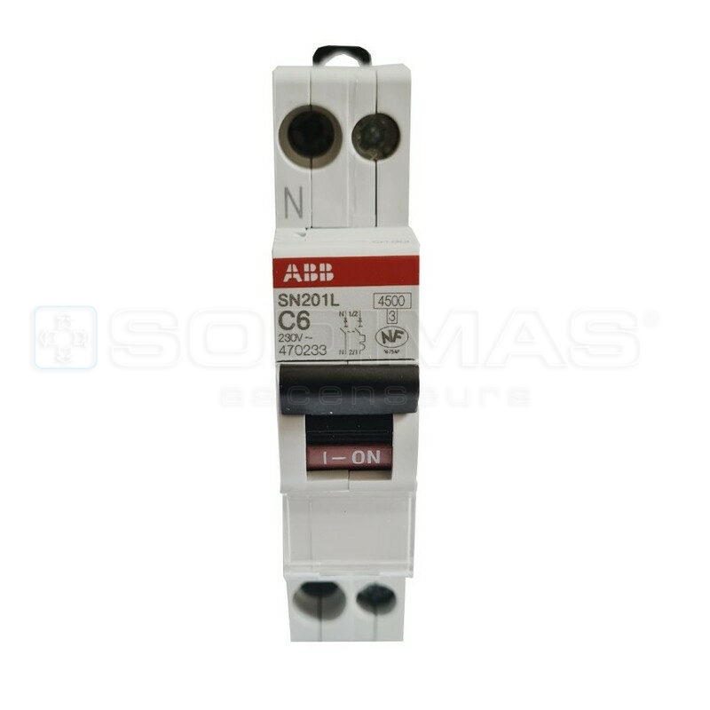Disjoncteur PH/N - COURBE C - 6A - PDC 6KA