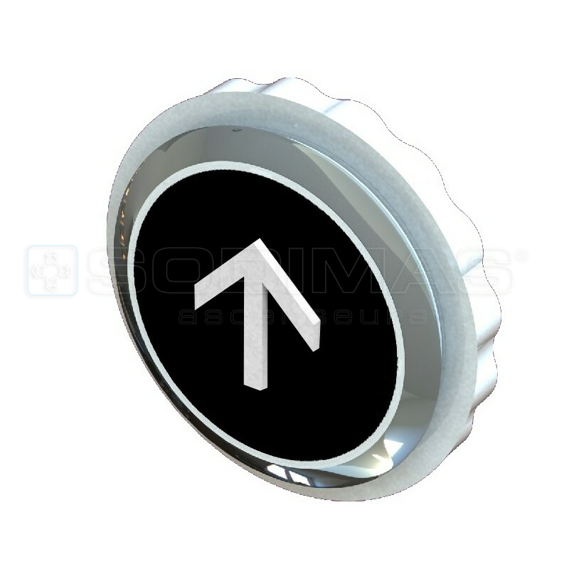 Bouton Slyma V2 noir brossé flèche monté duplex