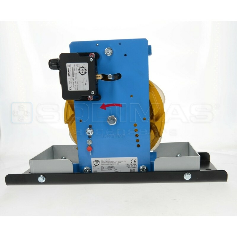 Limiteur de vitesse R5SP - Simple sens - Ø 200 mm - 1 sens de prise gauche - Embase longue 420 x 155 mm (lxL) - Vitesse de prise 0,80 m/s