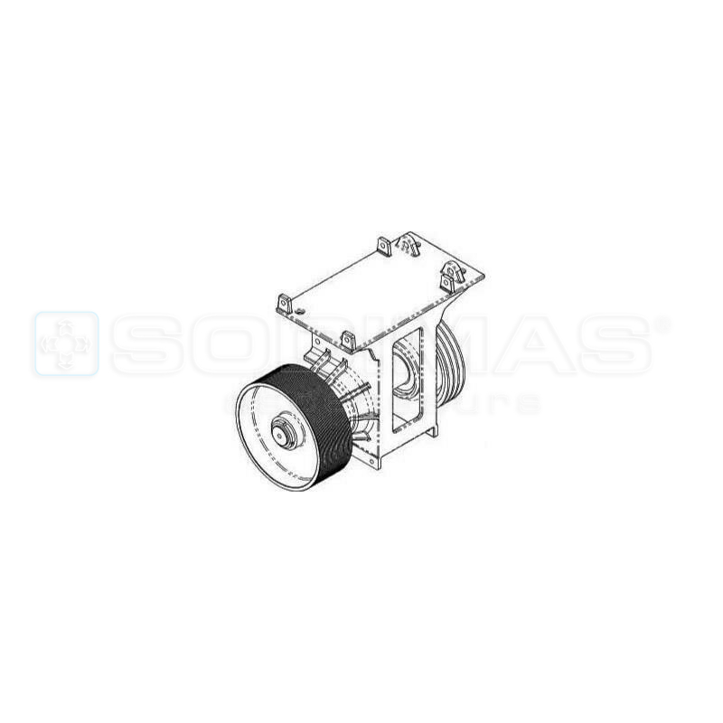 Ensemble châssis moteur Sodiciel 3 - 630 kg (châssis + poulie traction 2 gorges et poulie motrice montée)