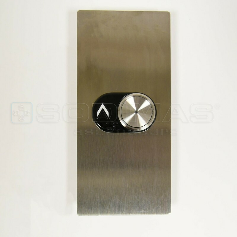 Plastron palier 85 x 185 mm- Fixation par goujon - 1 bouton DEMON avec bip - Collerette Evolya montée