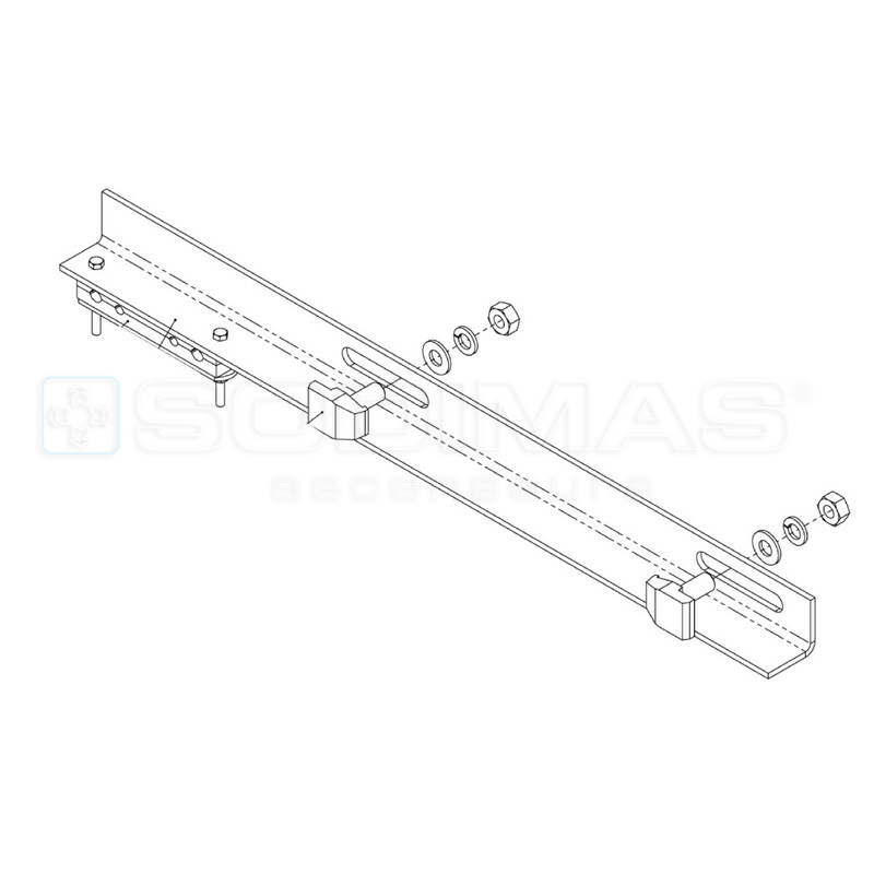 Support pendentif sous cabine L600 mm