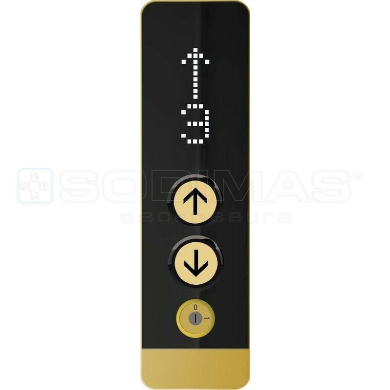 Boite palière Black Pad-V2 OR- 2 boutons duplex + afficheur + 1 C/C