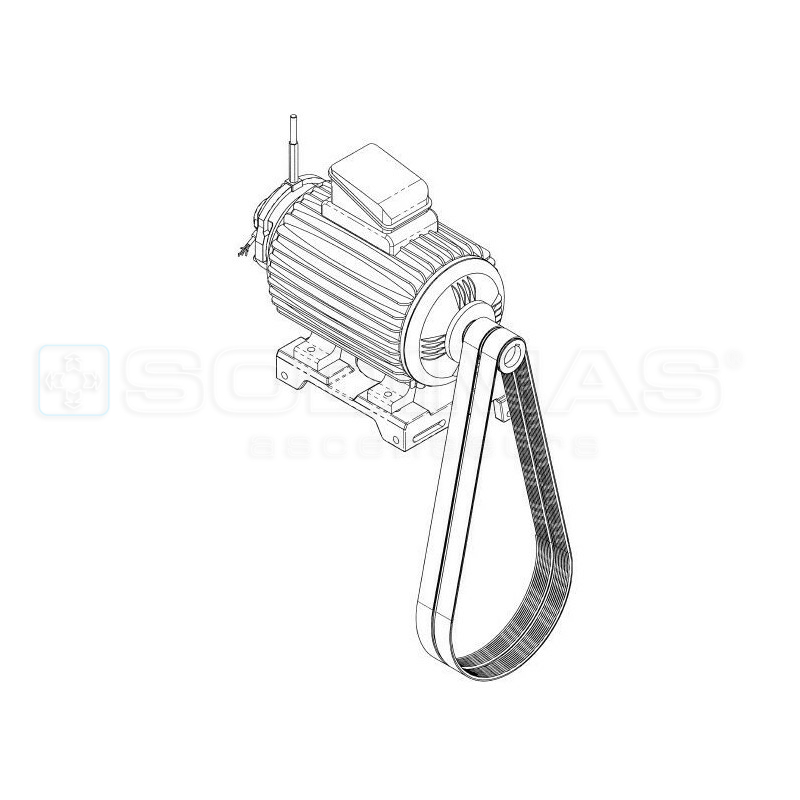 Ensemble chaise support moteur Sodiciel 3 - 630 kg (support, moteur B3 4 kW, 2 courroies, frein K6, codeur)