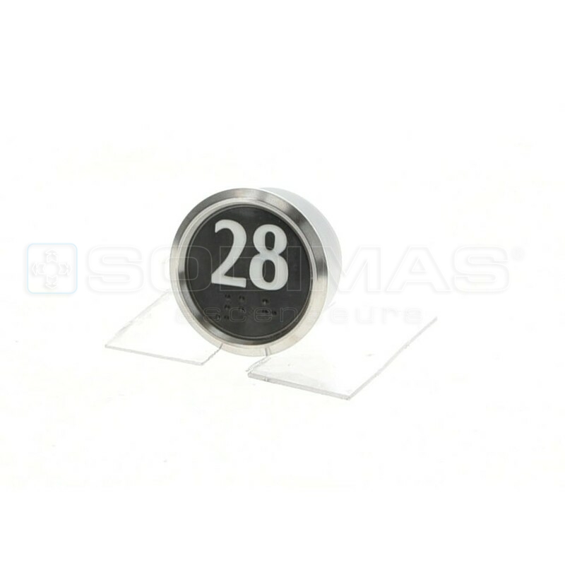 Bouton IP65 V2 noir brossé 28