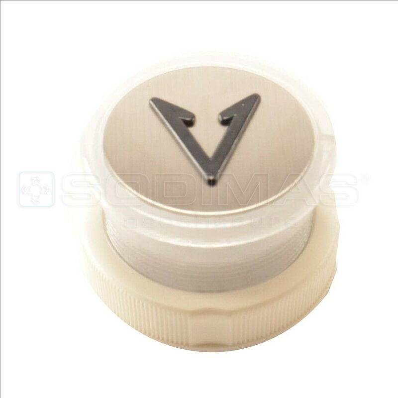 Bouton Cyntra V2 inox brossé descente duplex