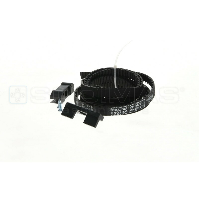 Courroie avec attache portes cabines ouverture centrale - 2 Vtx - PL 1100 - Lg 2000 -SD20