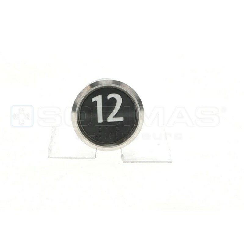 Bouton IP65 V2 noir brossé 12