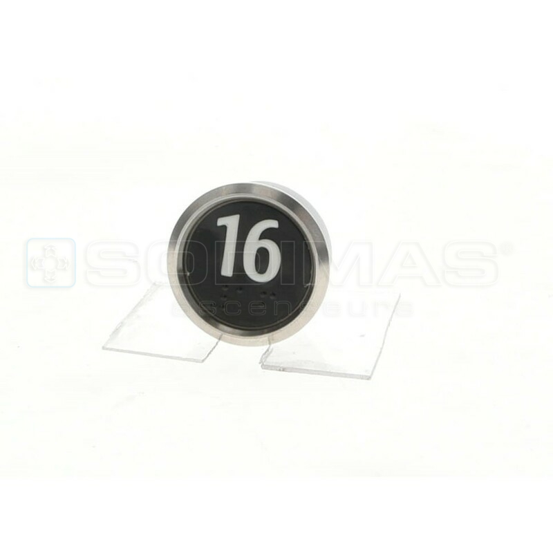 Bouton IP65 V2 noir brossé 16