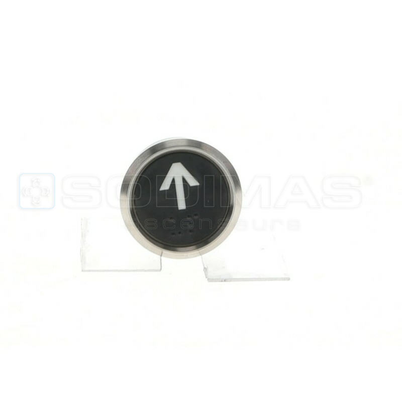 Bouton IP65 V2 noir brossé flèche monté + bip