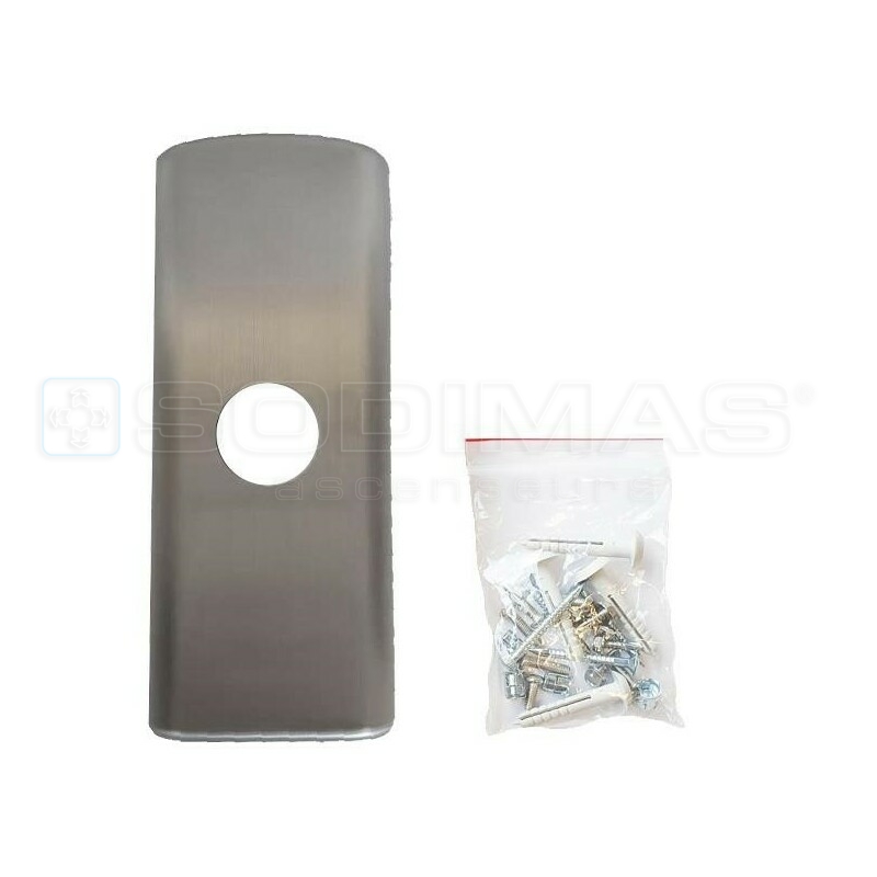 Boite palière applique vierge, 83 x 203mm, inox brossé, Cyntra, 1 bouton