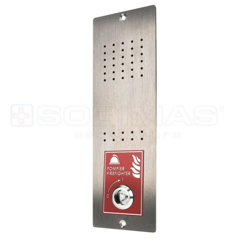 Plastron interphone pompier ( pour Sodiaphone ) 250 x 80mm- encastré