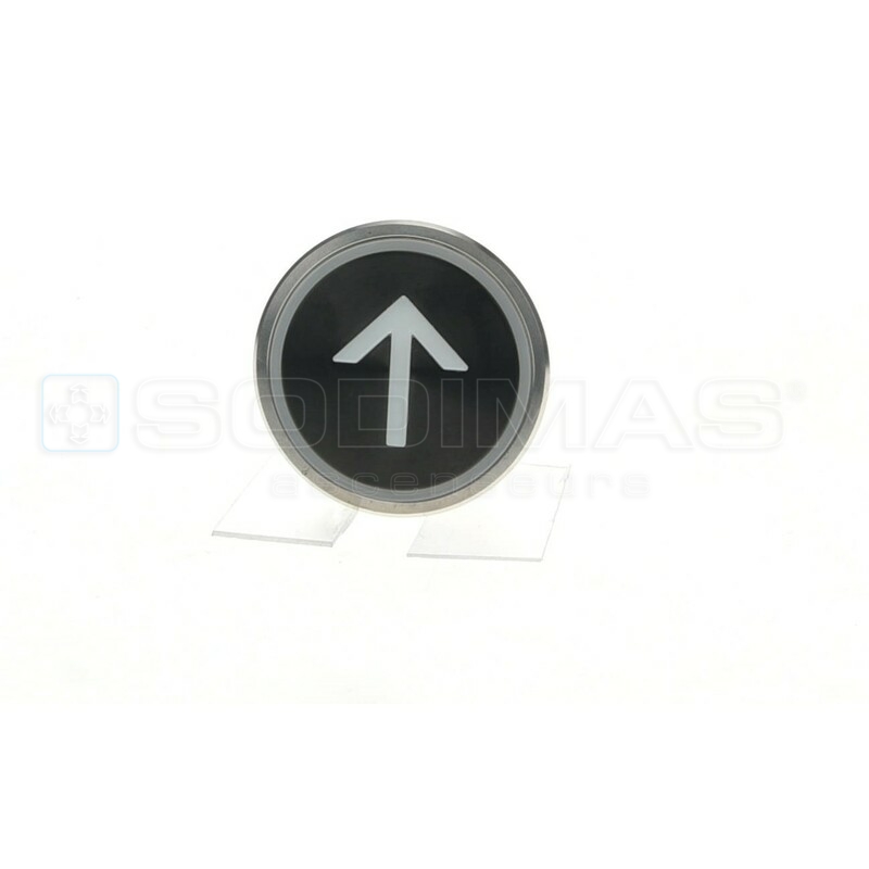 Bouton Cyntra XL V2 noir brossé flèche monté