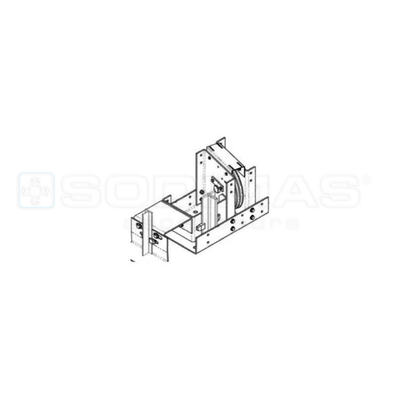 Ensemble poulie 240x3x8 mm renvoi bas 1000 kg Sodiciel 3 main droite