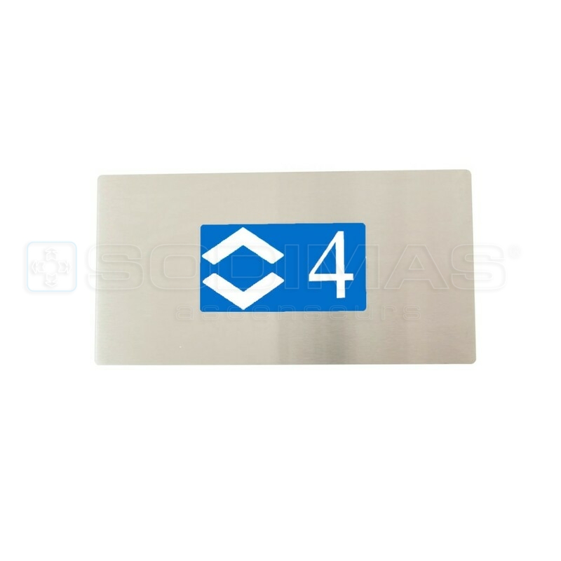 PLASTRON 195x100 HORIZONTAL A GOUJONS POUR AFFICHEUR 4 POUCES SAF BLEU