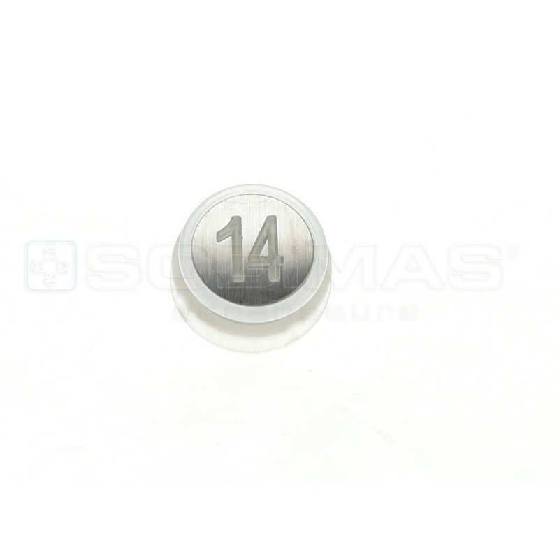 Bouton Cyntra inox brossé 14