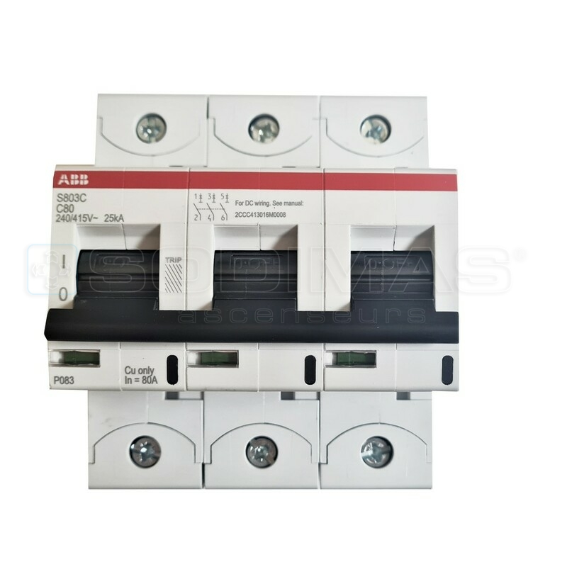 Disjoncteur 3P Courbe C 80A PDC 10kA ABB