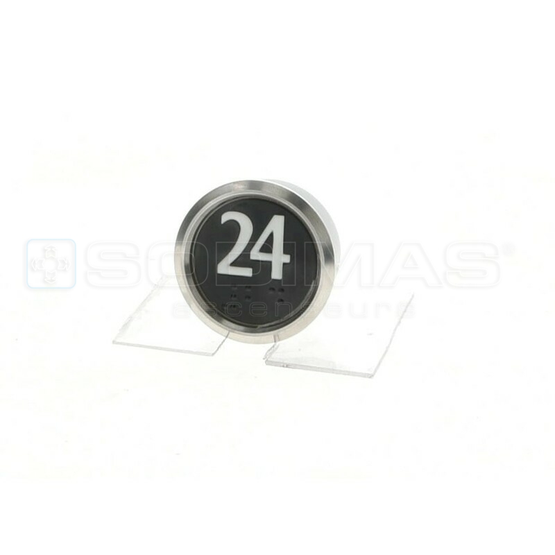 Bouton IP65 V2 noir brossé 24