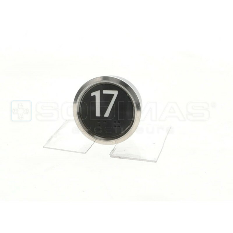 Bouton IP65 V2 noir brossé 17