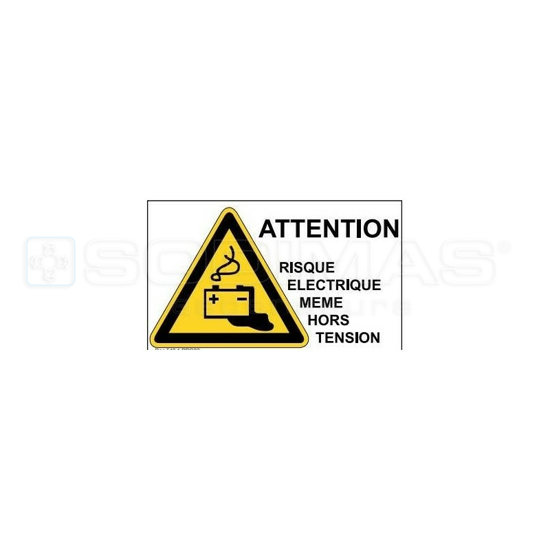 Etiquette danger électrique même hors tension pour coffret de secours