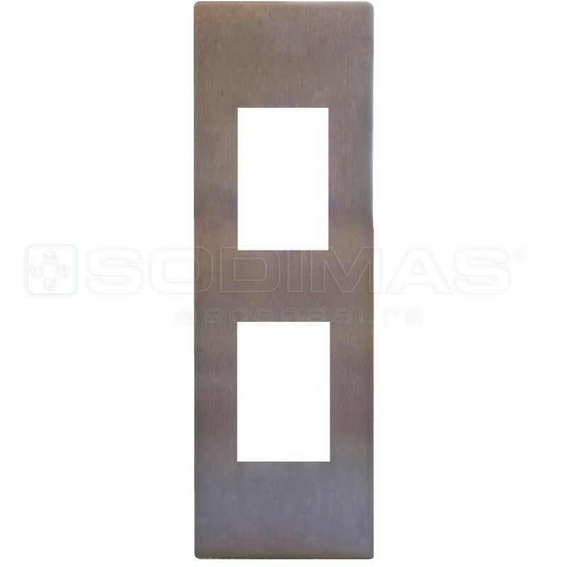 Plastron applique 85x185 à vis pour afficheur 2 pouces vertical anti-vandale