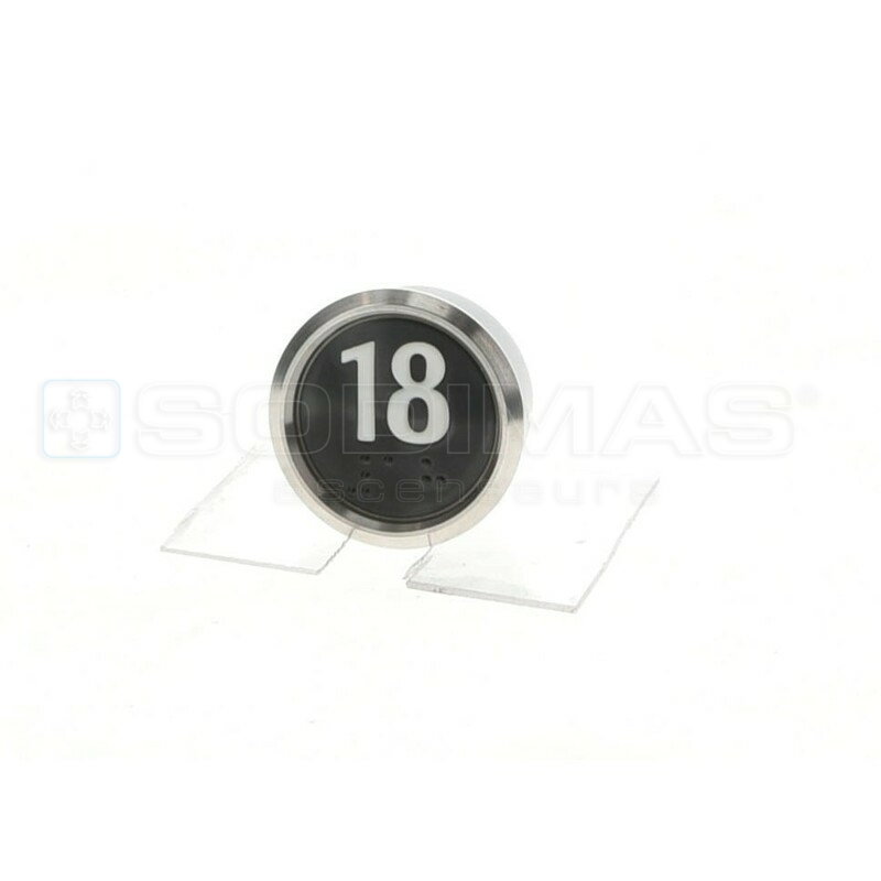 Bouton IP65 V2 noir brossé 18
