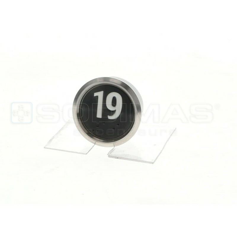 Bouton IP65 V2 noir brossé 19