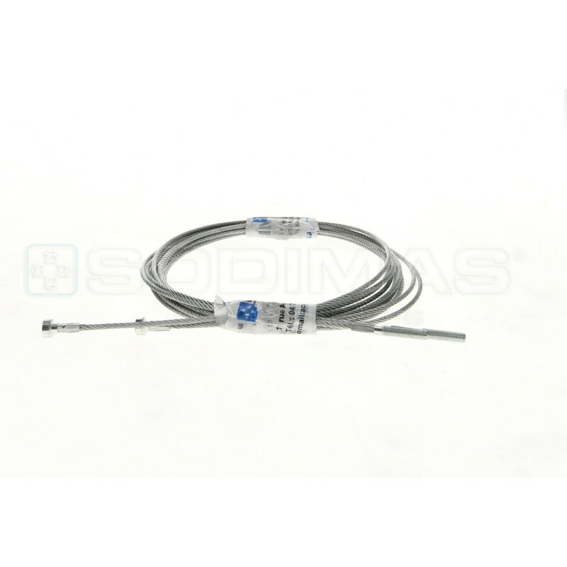 Câble acier-ressort-écrou porte cabine ouverture centrale 2 Vtx - PL 800 SD20