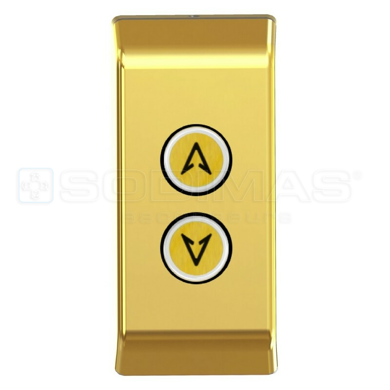 Boitier applique or miroir, 2 boutons Cyntra v2 or, descente + monté+ buzzer