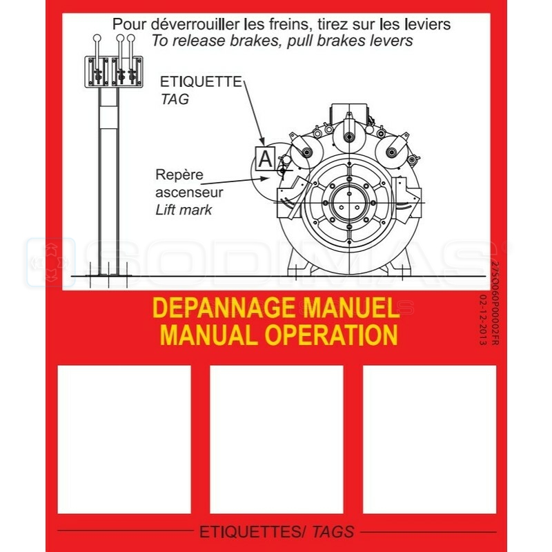 Étiquette dépannage manuel GTN2 3 freins