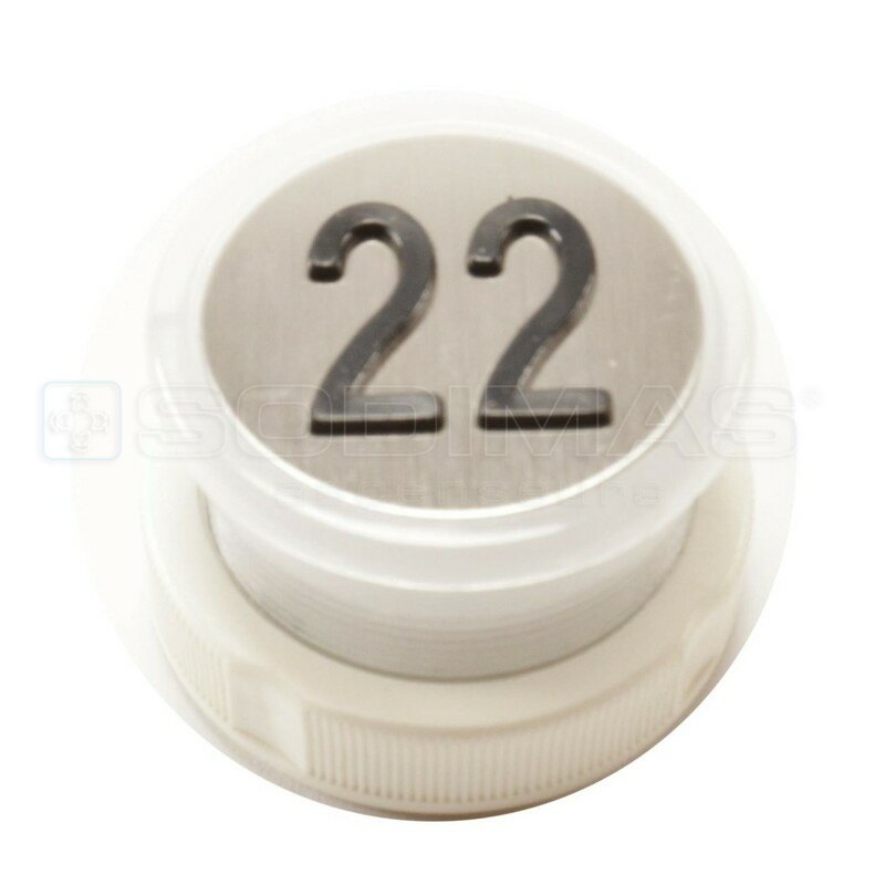 Bouton Cyntra V2 inox brossé 22