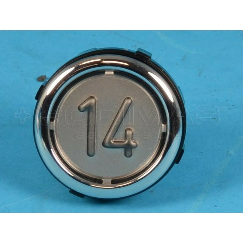 Bouton VB42 gravé 14 led bleue 1 CONTACT NO / 1 CONTACT NC-compatible