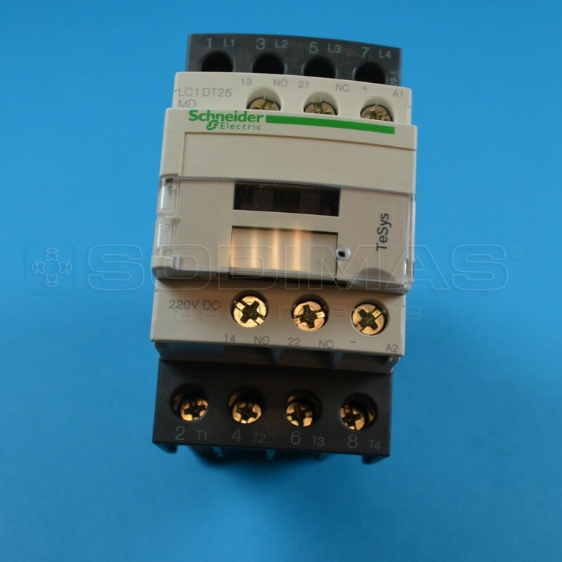 Contacteur 25a 4 poles 220Vcc -LC1DT25MD-compatible